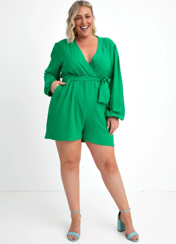 Quintess - Macaquinho Verde em Crepe Plano 8