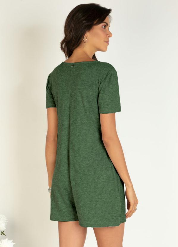 Quintess - Macaquinho Verde Militar Soltinho com Pregas 2