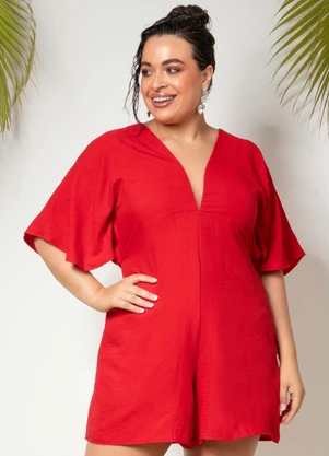 Quintess - Macaquinho Vermelho em Crepe Plano - QUINTESS