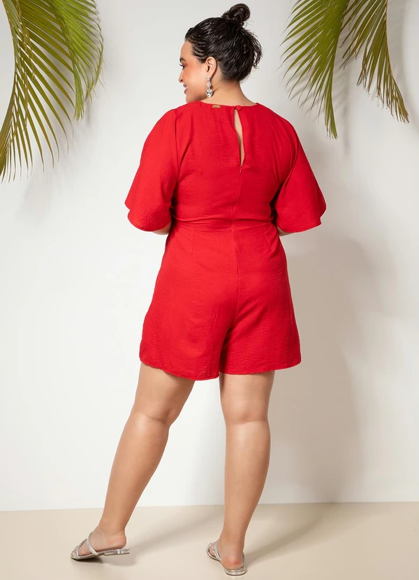 Quintess - Macaquinho Vermelho em Crepe Plano 10