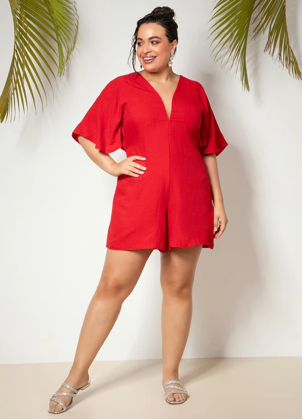 Quintess - Macaquinho Vermelho em Crepe Plano 9