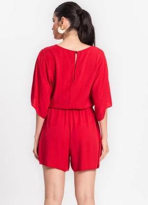 Infinita Cor - Macaquinho Viscose Vermelho - INFINITA COR