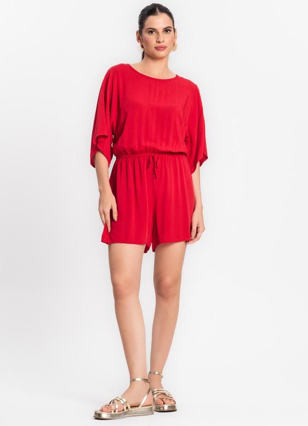 Infinita Cor - Macaquinho Viscose Vermelho 3