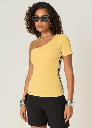 Elegance - Blusa Assimétrica com Retilínea Lateral Amarelo - ELEGANCE