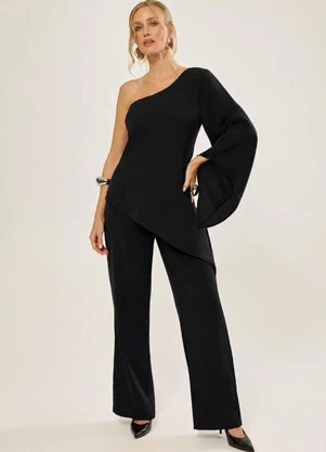 Naguchi - Blusa Assimetrica Ombro So Preto - NAGUCHI