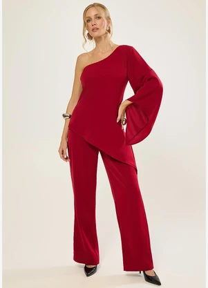 Naguchi - Blusa Assimetrica Ombro So Vermelho Chilly - NAGUCHI
