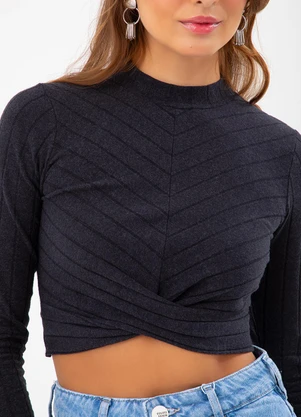 Colcci - Blusa Canelada Preto - COLCCI