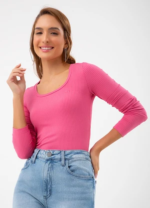 Colcci - Blusa Canelada Rosa - COLCCI