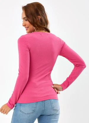 Colcci - Blusa Canelada Rosa - COLCCI