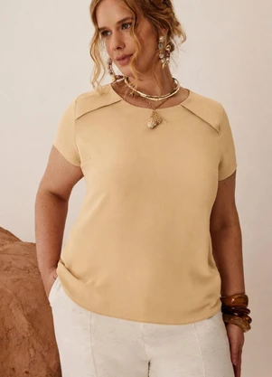 Elegance - Blusa Classic Detalhe nos Ombros Nude Rami - ELEGANCE