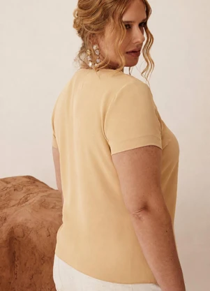 Elegance - Blusa Classic Detalhe nos Ombros Nude Rami - ELEGANCE