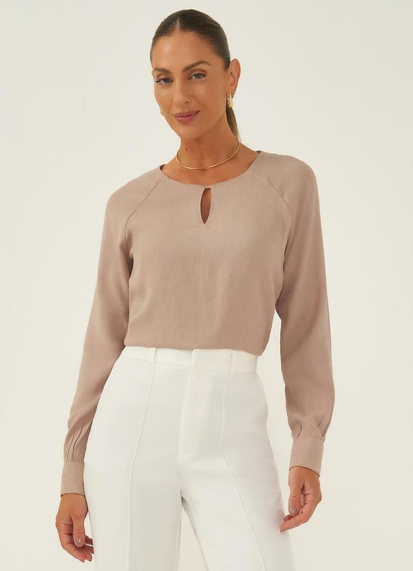 Principessa - Blusa com Abertura no Decote Nair Nude