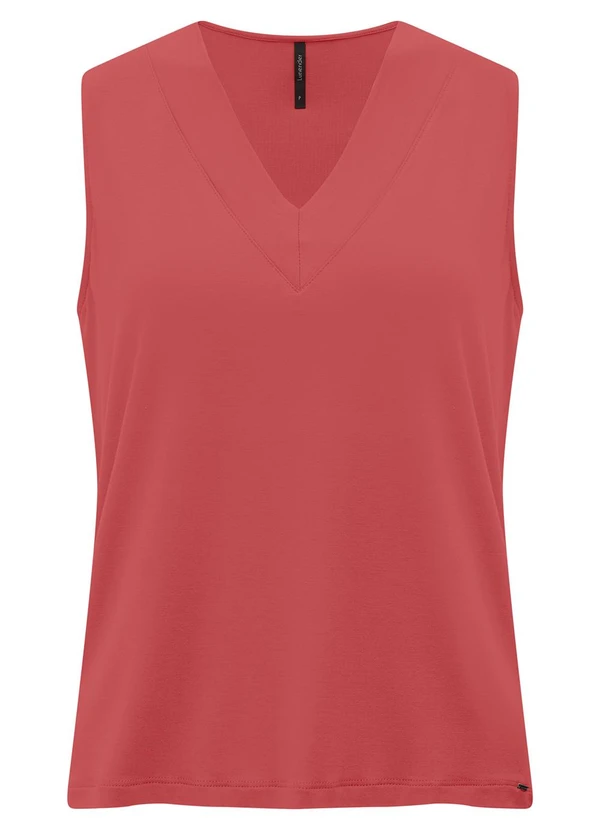 Lunender - Blusa com Decote em V em Malha de Viscose Rosa 5