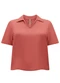 Lunender Mais Mulher - Blusa com Gola e Decote em V Plus Size Laranja - variação: Laranja