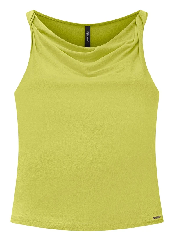 Lunender - Blusa Decote Degagê e Torção nos Ombros Verde 5