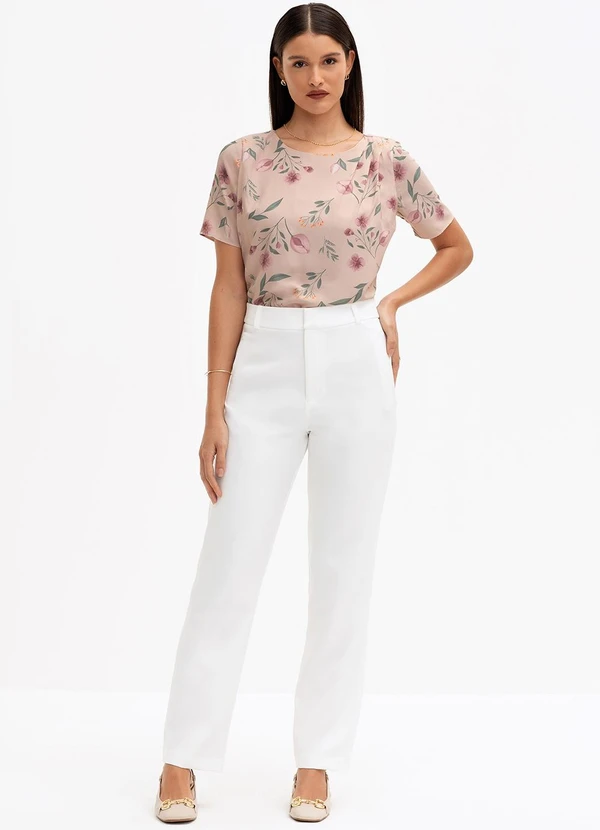 Principessa - Blusa em Crepe Estampado Rosê Floral Adinara 3
