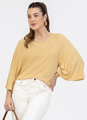 Habana - Blusa em Viscose Amarelo  - HABANA
