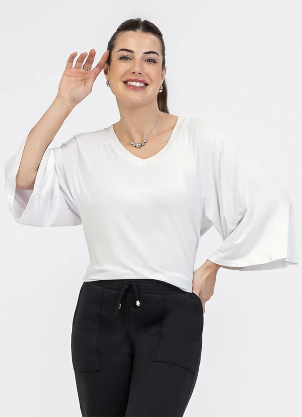 Habana - Blusa em Viscose Branco