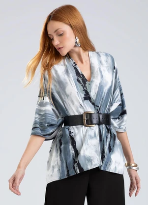 Gris - Blusa em Viscose  Preto - GRIS