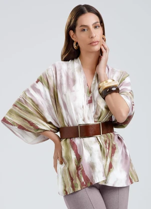 Gris - Blusa em Viscose  Roxo - GRIS