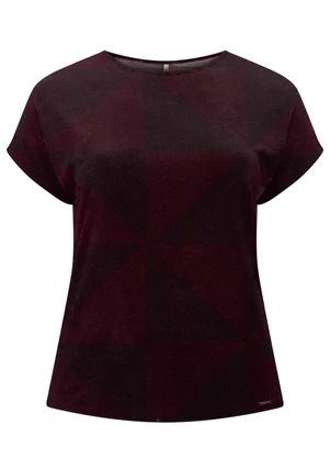Lunender Mais Mulher - Blusa Estampada Plus Size em Malha Bordo - LUNENDER MAIS MULHER