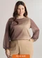 Lunender Mais Mulher - Blusa Estampada Plus Size Bege - variação: Marrom