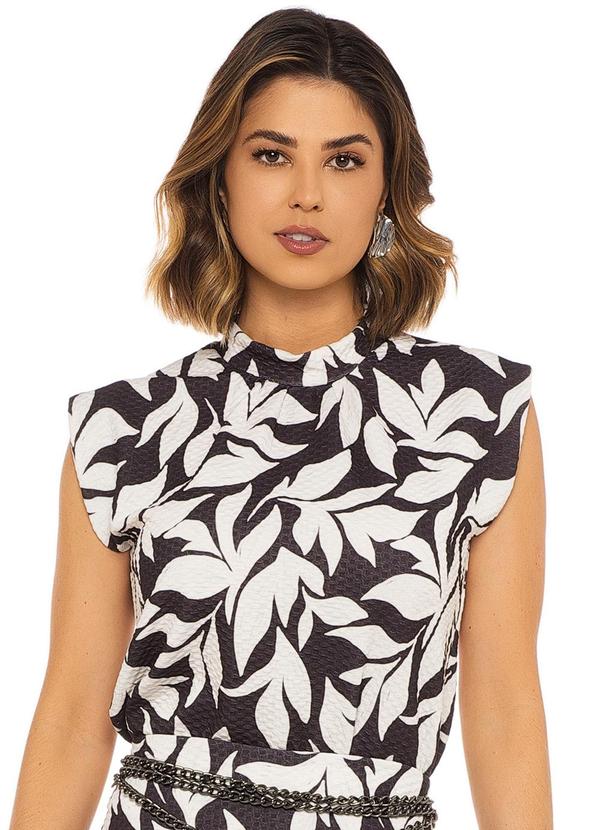 Rafree - Blusa Fem Luxando Aspen Estampada Preto e Branco