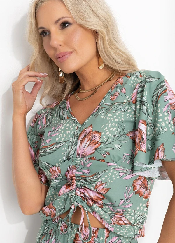 Moda Pop - Blusa Floral Colorido em Malha 6