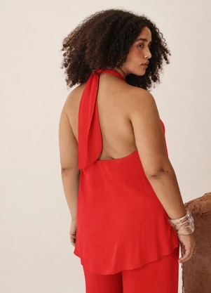 Elegance - Blusa Frente Única Mullet Vermelho Flame - ELEGANCE