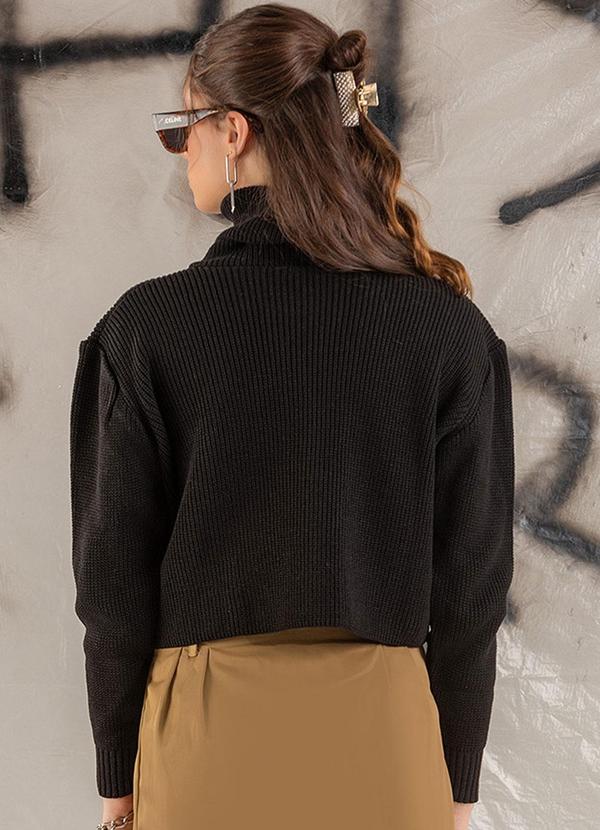 Choyee - Blusa Gola Alta Tricô Preto 2