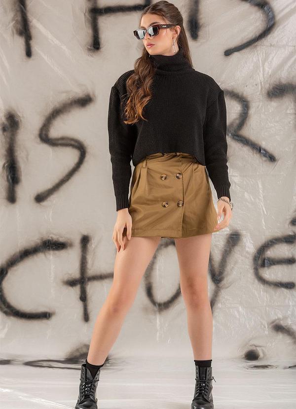 Choyee - Blusa Gola Alta Tricô Preto 3