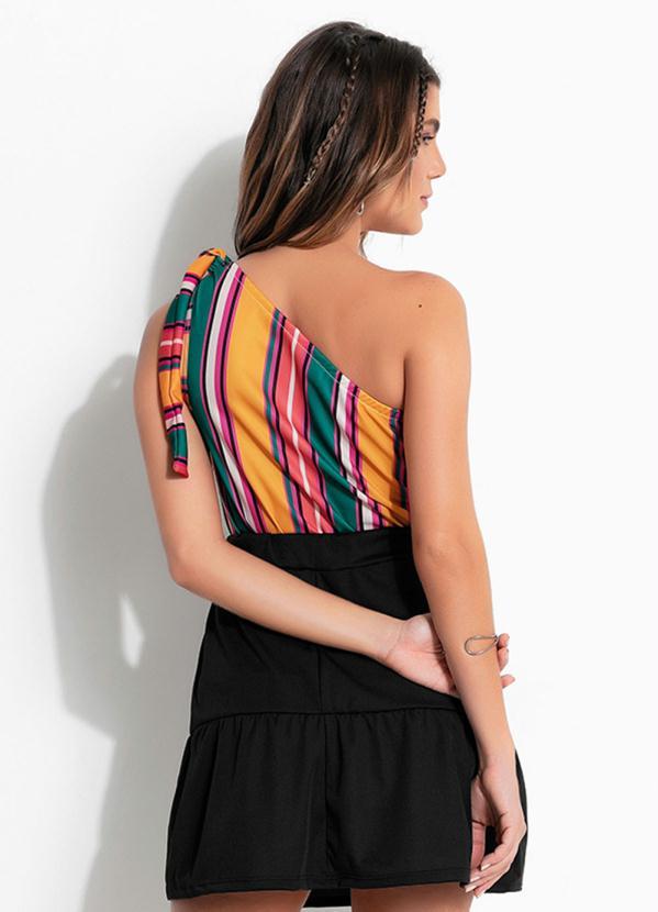 Outlet - Blusa Listras com um Ombro Só 2