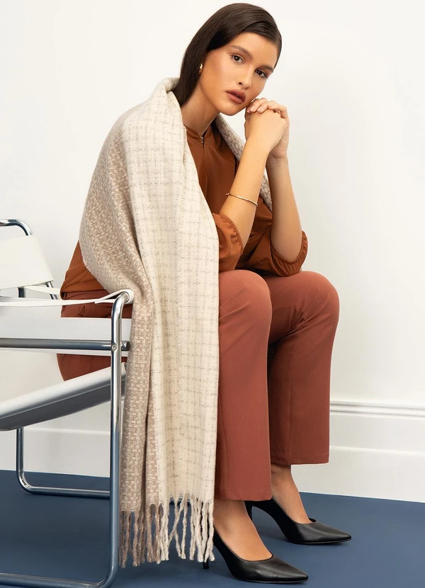 Principessa - Blusa Manga 7/8 em Crepe Marrom Ferrugem Vanessa 7