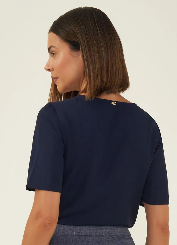 Principessa - Blusa Manga Curta com Gota e Botão Nany Azul 3