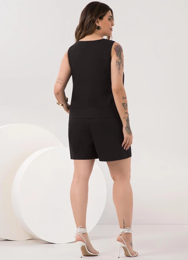 Lunender Mais Mulher - Blusa Plus Size com Aberturas Laterais Preto 4