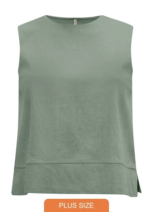 Lunender Mais Mulher - Blusa Plus Size com Aberturas Laterais Verde - LUNENDER MAIS MULHER