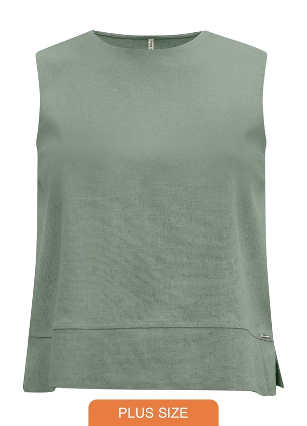 Lunender Mais Mulher - Blusa Plus Size com Aberturas Laterais Verde