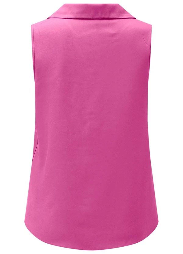 Lunender Mais Mulher - Blusa Plus Size com Decote em V e Gola Rosa 4