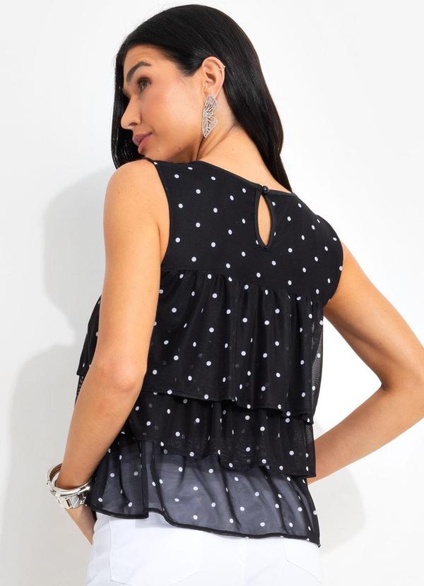 bonprix - Blusa Poá Preto em Tule 2