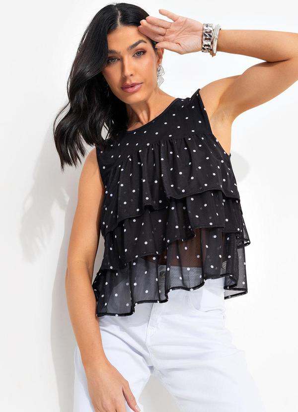 bonprix - Blusa Poá Preto em Tule 5
