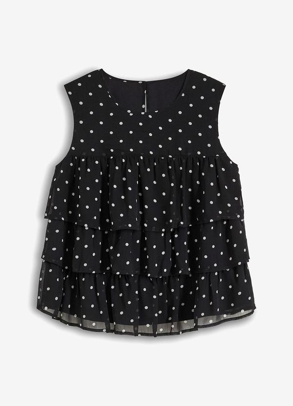 bonprix - Blusa Poá Preto em Tule 9