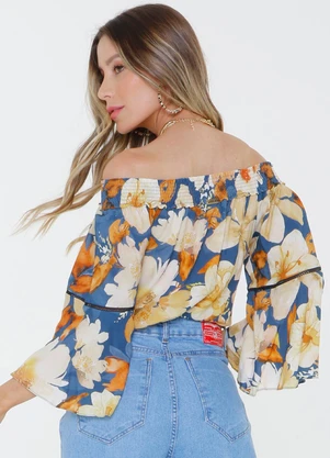 Outlet - Blusa Ponto Palito Azul - OUTLET