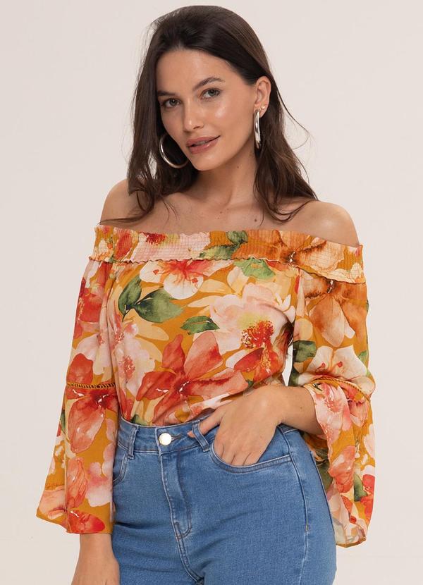 Gatabakana - Blusa Ponto Palito Laranja