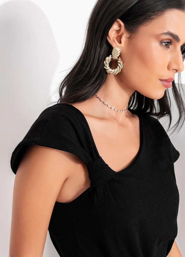 Quintess - Blusa Preta em Cotton 7