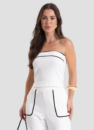 Dianna - Blusa Tomara que Caia Feminina Bege - DIANNA