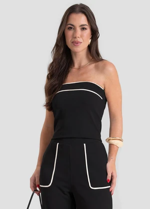 Dianna - Blusa Tomara que Caia Feminina Preto - DIANNA