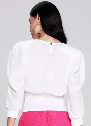 Outlet - Blusa Transpassada Queen Branco - OUTLET