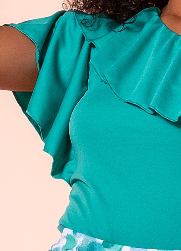 Moda Pop - Blusa Verde Turquesa em Malha 5