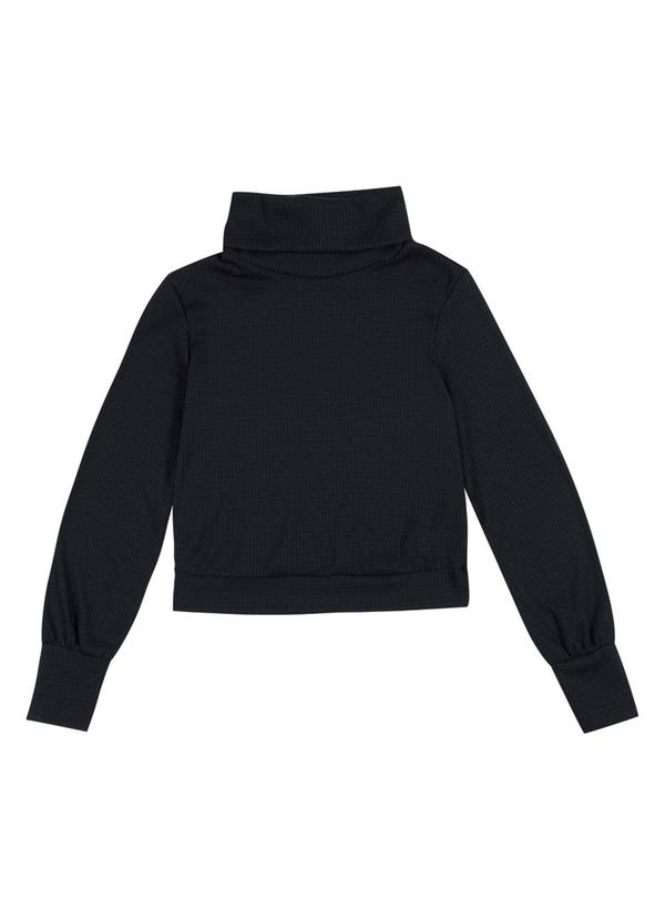 Habana - Blusão em Tricô com Gola Alta Preto