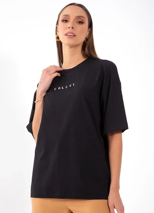 Colcci - Camiseta em Algodão Preto - COLCCI
